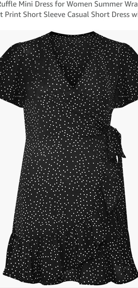 Chiffon ruffle mini dress with belt - Picture 7 of 8